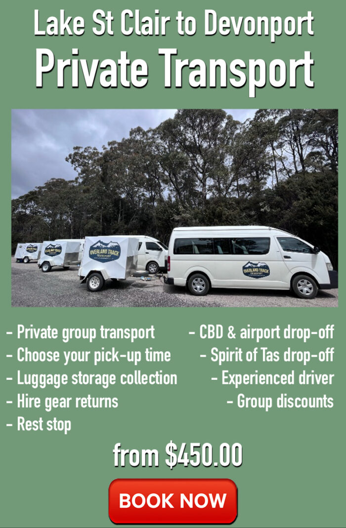 Lake St Clair to Devonport private transport bus tickets