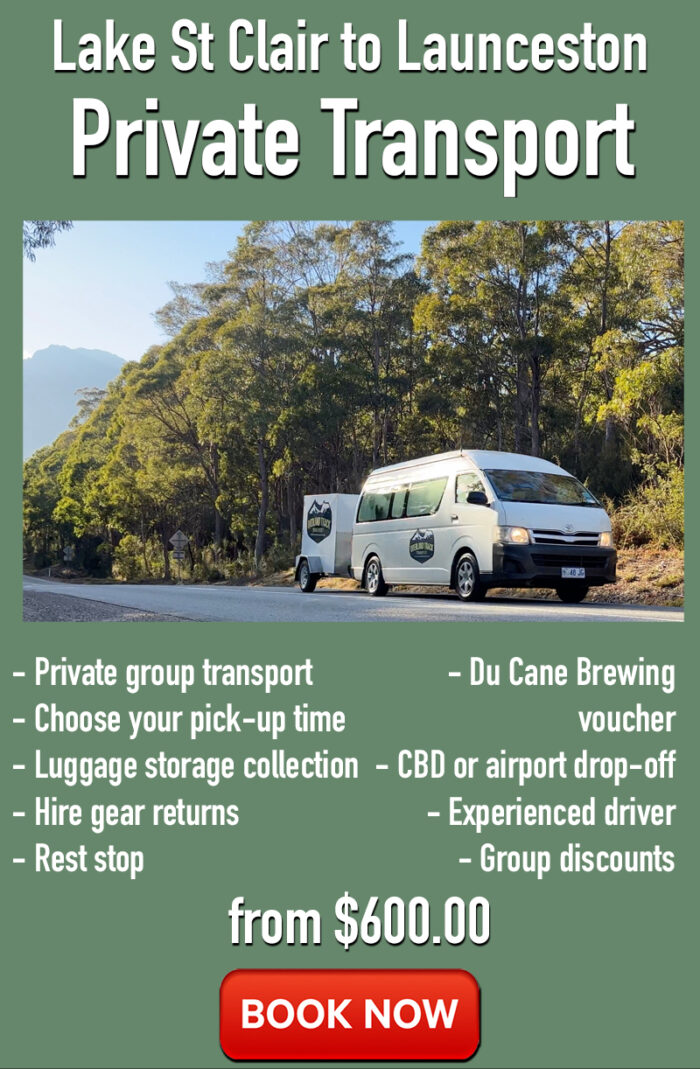 Lake St Clair to Launceston private transport bus tickets