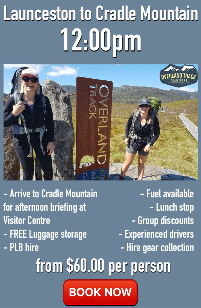 Launceston to Cradle Mountain 12:00pm transport bus tickets